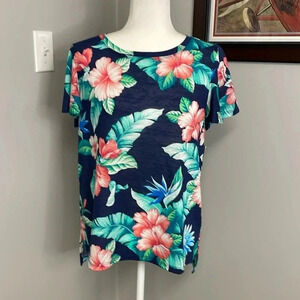 NEW Tommy Bahama Women’s Floristic Approach Lana Top Island Navy Size Small